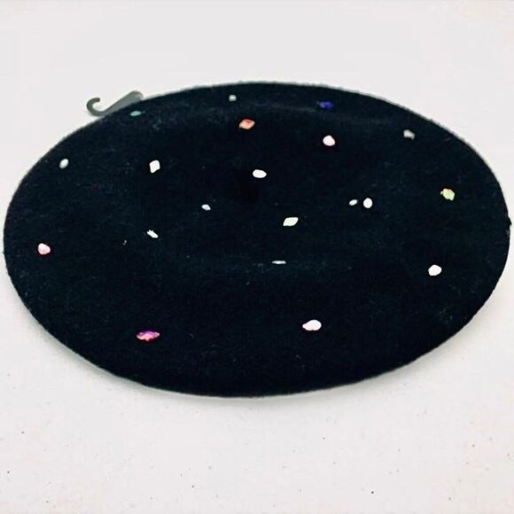 INC Classic Wool Beret Embellished with Multi-Colored Crystal Accents - MSRP $38 - Picture 2 of 6